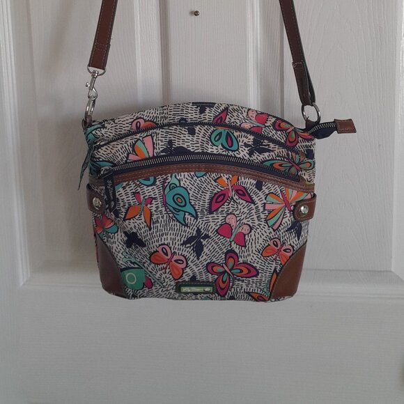 Lilly Bloom Convertible/Crossbody "Night Flight Butterfly" Purse - Picture 1 of 8